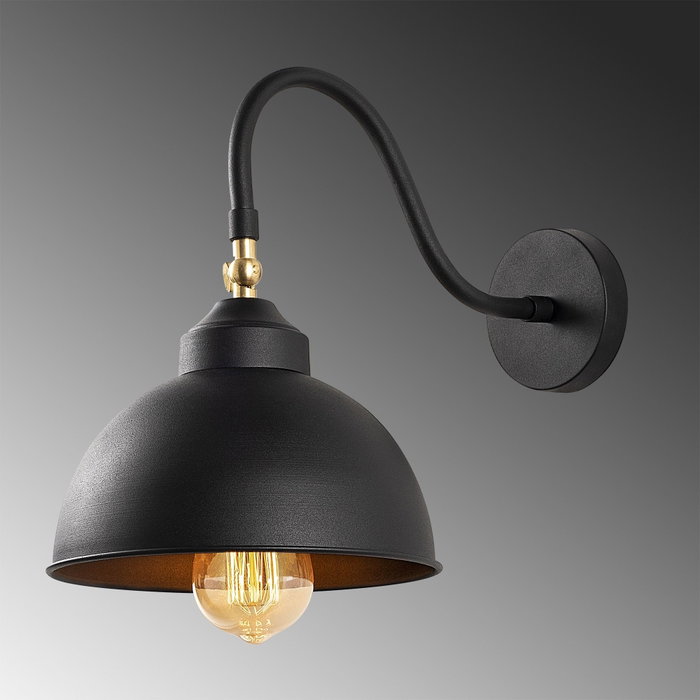 Opviq Lámpara de pared industrial en negro